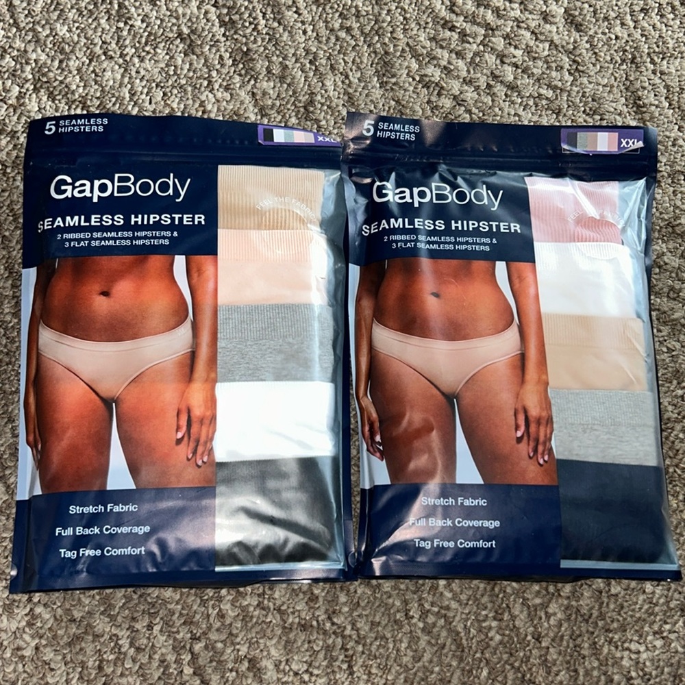 2 PKS Gap Body seamless hipster 5 pack panties . Size XXL. Total of 10 pairs.